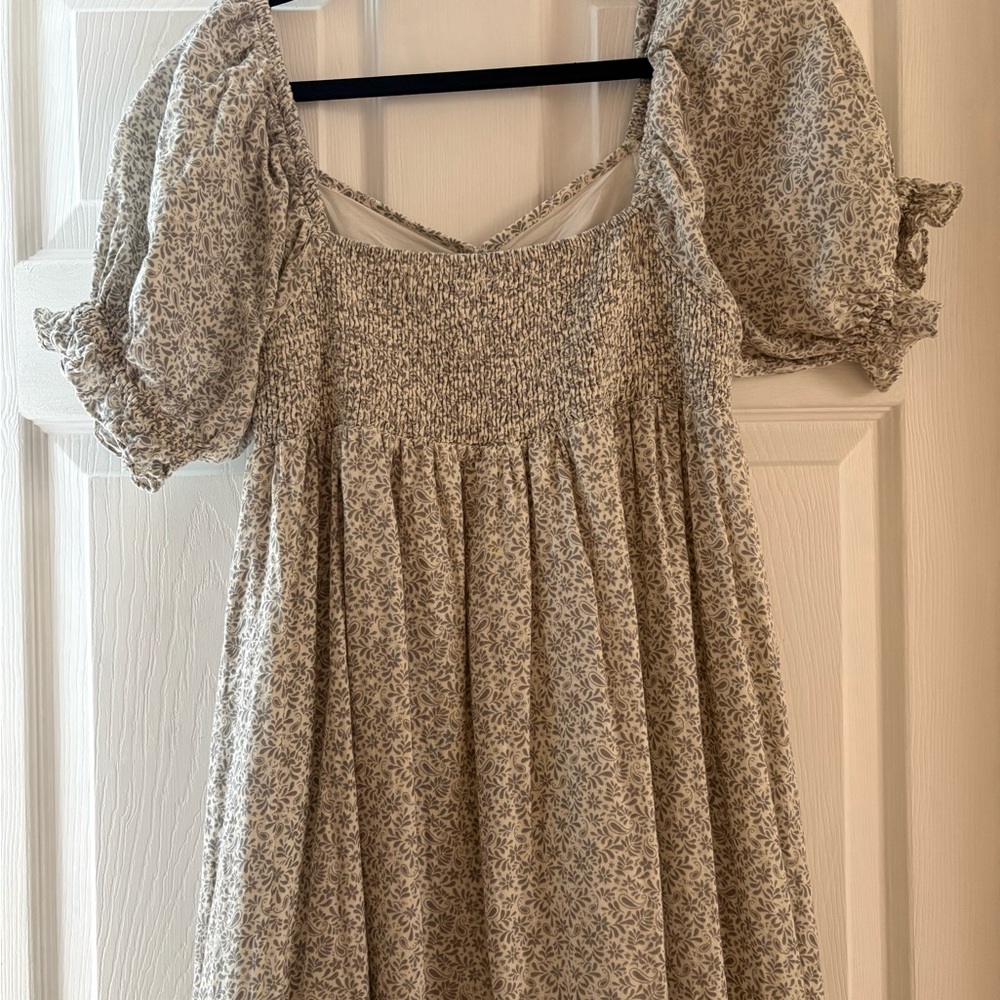 Rylee + Cru Cream Floral Puff-Sleeve Maxi Dress - Picture 3 of 7